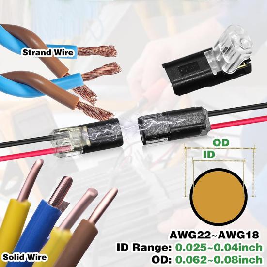 20 шт. разъемов Двухпроводные вставные разъемы для светодиодных лент 2-контактные разъемы для проводов низкого напряжения с запирающей пряжкой Разъемы для быстрого подключения