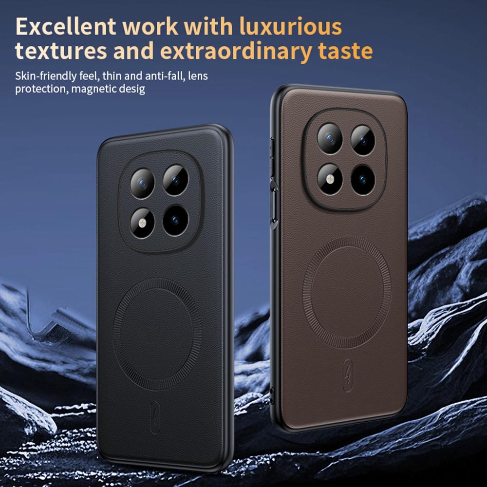 Для Xiaomi Redmi Note 15 Pro 4G (Глобальный) Магнитный Чехол Покрытый Кожей TPU + PC Чехол для Телефона