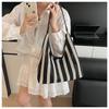 Niche Woven Bag Shoulder Striped Large Bag New Tote Bag Leisure Vacation Wind Beach Bag Bucket Bag