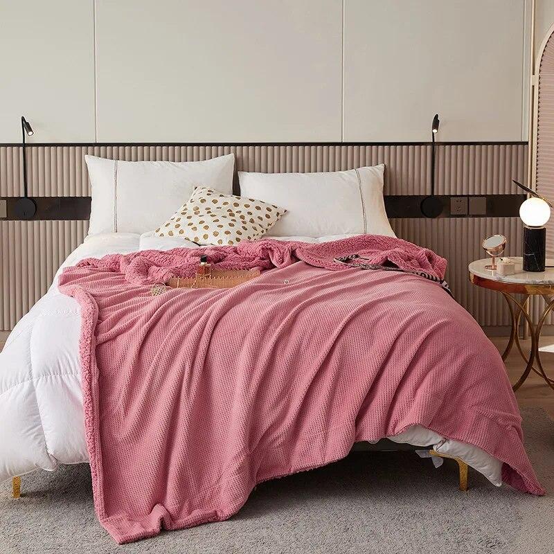 Зимнее теплое одеяло для дивана, пушистое одеяло из овечьей шерсти, покрывало для двуспальной кровати размера «queen-size», плед, покрывало