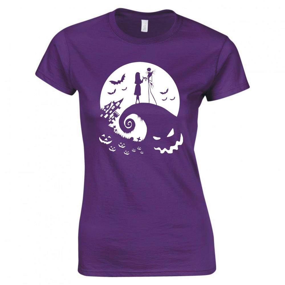 Inspired By The Nightmare Before Christmas Moon Silhouette Skinny Fit Tshirt