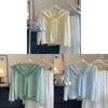 Summer Knit Top With Stripes For Casual Wear In Polyester Fabric For Women