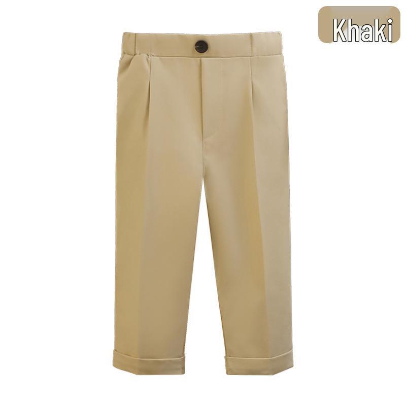 Детские однотонные брюки - Повседневные длинные брюки для мальчиков для школьной формы, Весенне-осенний костюм для выступлений