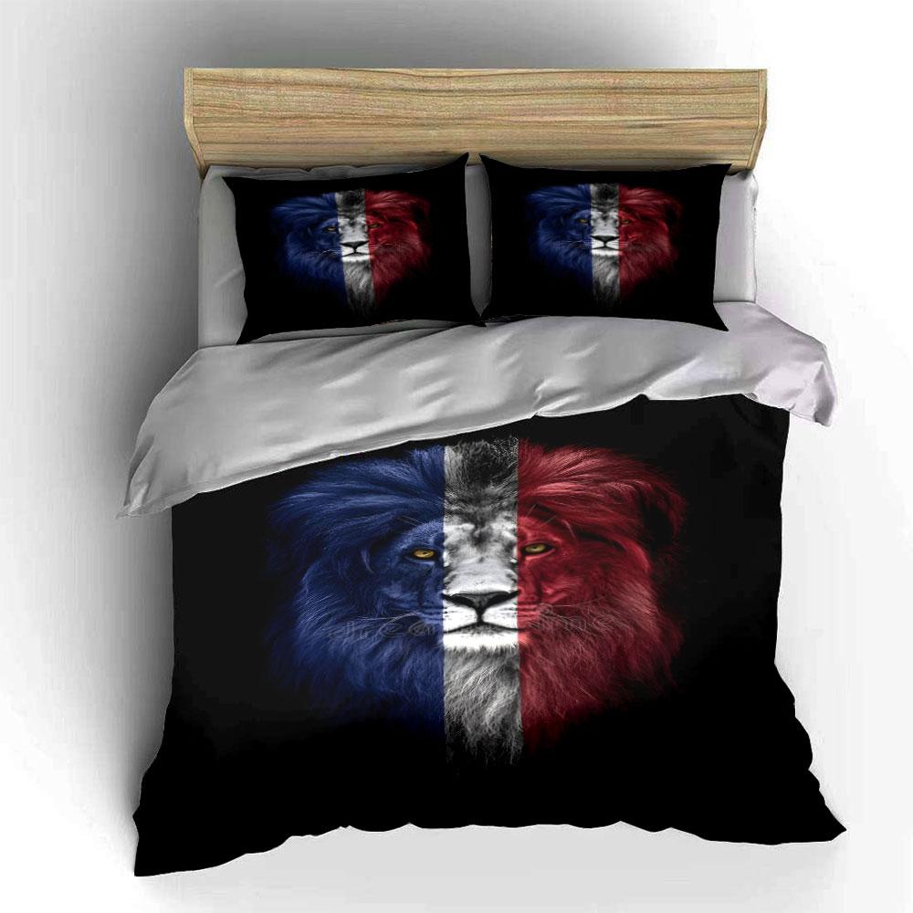 Lion face, tricolor design. Bedding sets Duvet cover sets Duvet covers Pillowcases(1*Duvet Cover 2*Pillowcases without duvet insert)