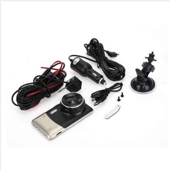 4" 1080P Двухкамерный HD Автомобильный видеорегистратор Тахограф Ночное видение и комплект камеры