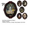 Dark Academia Kitchen Accessories Retro Gothic Halloween Refrigerator Magnet, Distressed Oval Photo Frame Frige Magnets, Vintage Skeleton Fridge Decor