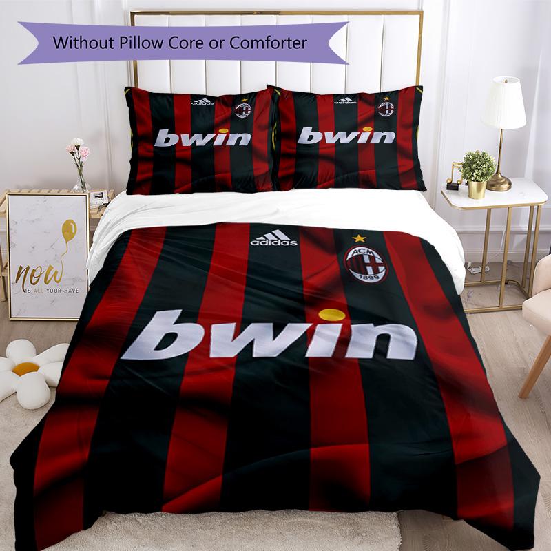 Ac Milan Bedding Set Breathable Duvet Cover With Pillowcases Home Decoration Birthday Gift