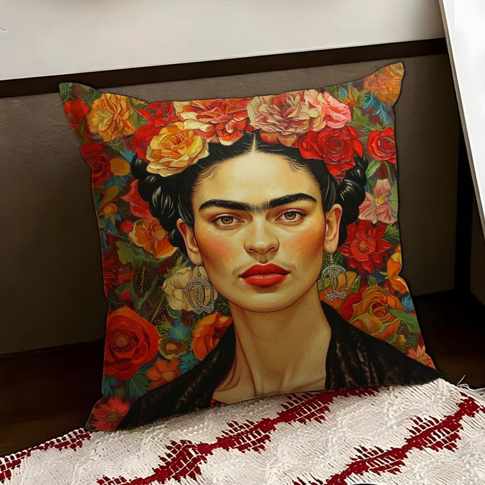 FFrida KKahlo Painting Art Cushion Cover Reversible Soft Durable Pillow Cover Home  Car MultiScene Use for Daily Comfort