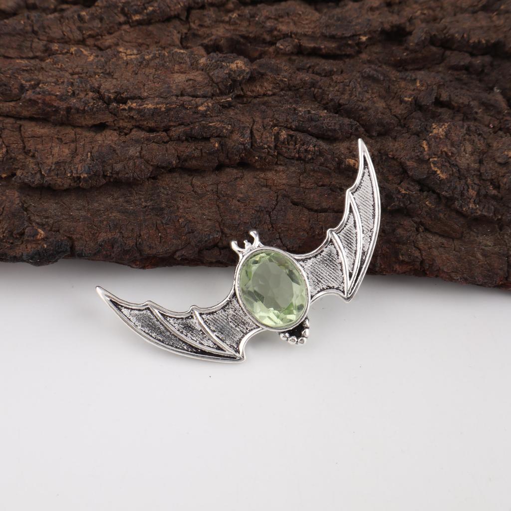 Green Amethyst Gemstone Jewelry, 925 Solid Sterling Silver Pendant, Adorable Amethyst Handmade Pendant Gift For Sister