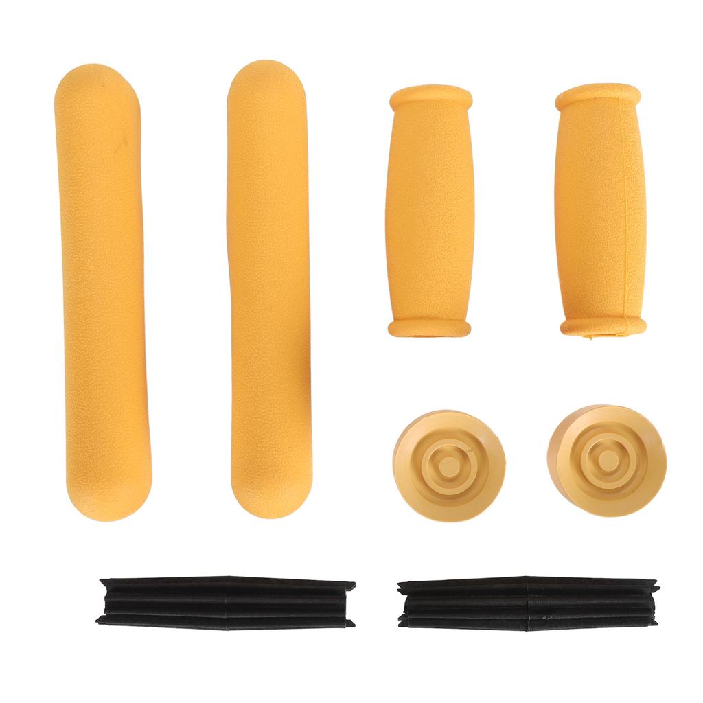 Crutch Pad Set Soft Rubber Hand Grip Underarm Pad Non Slip Tip for Aluminum and Wooden Crutches
