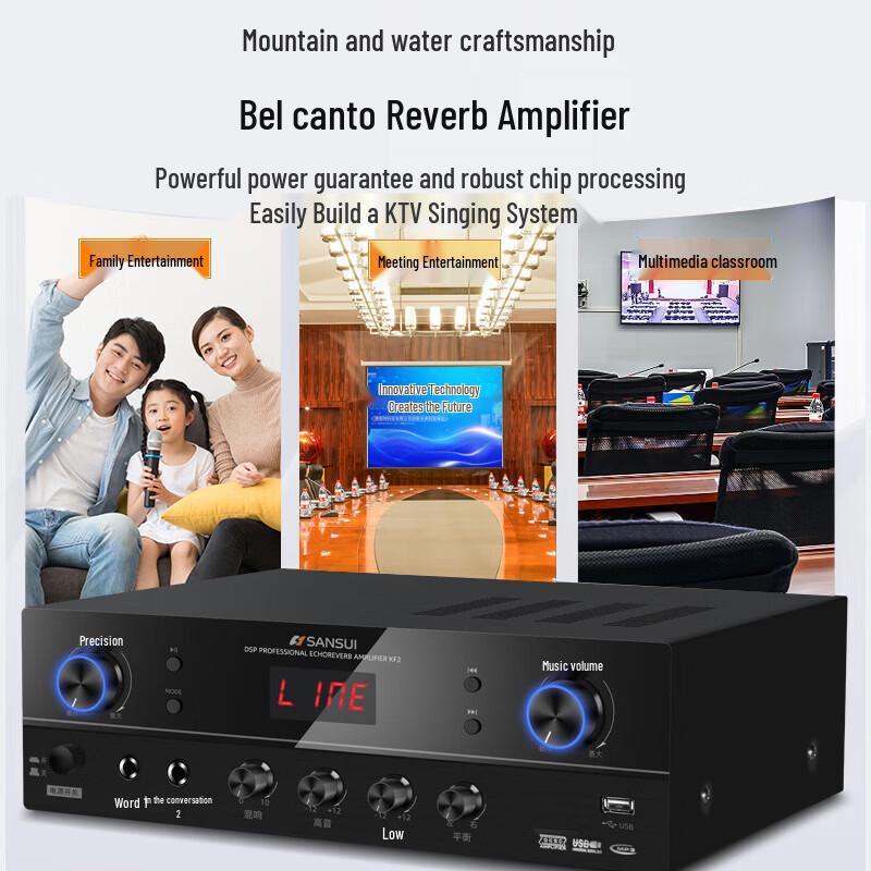 SANSUI PK06 Professional Home KTV Karaoke Audio System CN plug (adapter included)