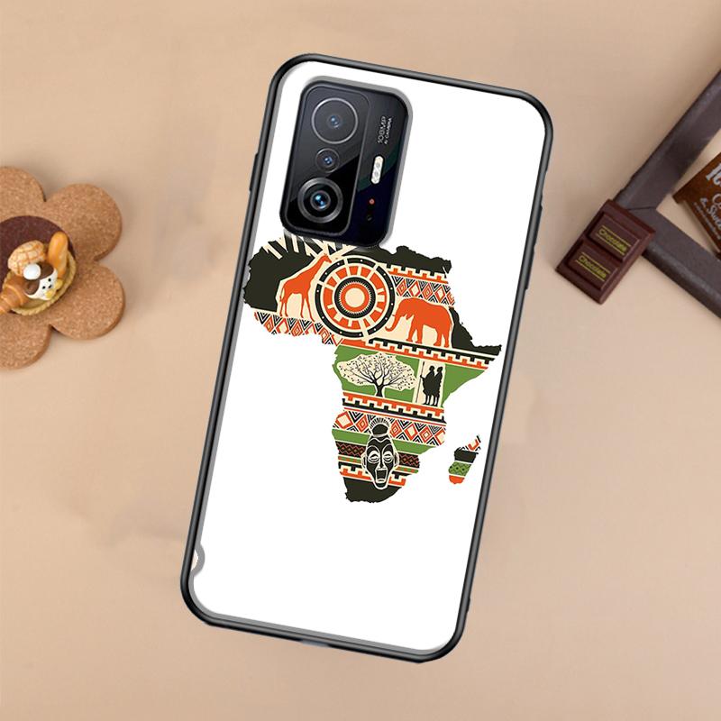 Africa Map Geography Painted For POCO X5 X4 X3 F5 Pro M4 M5s F3 F4 GT C40 Phone Case For Xiaomi 12T 11T 13 Pro 12 Lite
