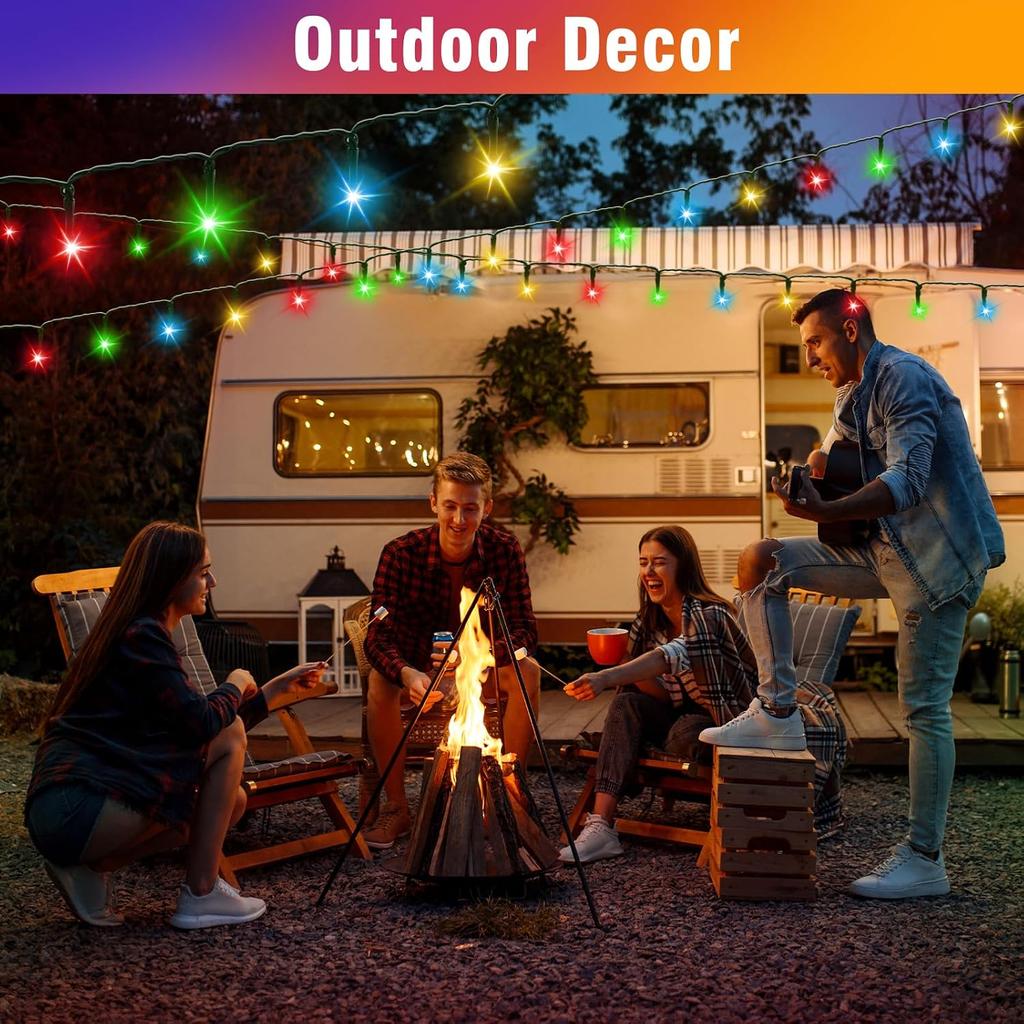 Nisocy 200 LED 4 Color Christmas String Lights, Multicolor Fairy Lights with Green Wire, 8 Modes Plug in Christmas Tree Lights for Indoor Outdoor