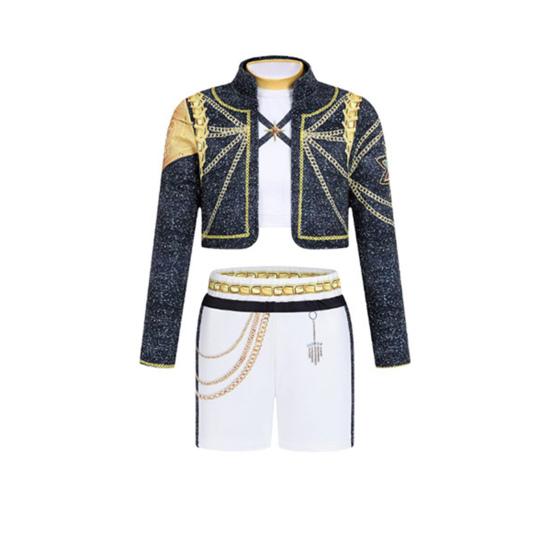 Детский костюм охотника на демонов для выступлений на Хэллоуин, косплей-наряды для танцевальной сцены, ролевых игр, мягкая, удобная, яркая сценическая одежда для рождественских вечеринок