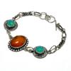 Carnelian Fire Opal Gemstone 925 Silver Plated Jewelry Bracelet 6-8"