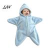 Unique Baby Photo Shoot Outfit Starfish Onesie Fleece Wearable Blanket, Hooded Swaddle Sleep Sack Cozy Plush with Zipper for Newborn 3M/6M/9M,