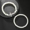 Hot-selling imitation pearl diamond cross diamond ball bracelet combination cold wind advanced sense personalized wedding bracelet