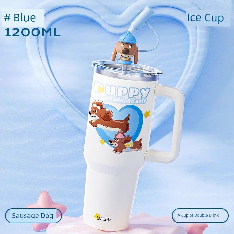 Dilebel Ice King Cup Large Capacity Insulated Cup for Women, Stylish Car-Mounted Cold-Keeping Cup, Giant Water Cup for Men