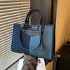Korean Version of Fashion Color Matching Large-capacity Bag Women's 2025 New Simple Casual Tote Bag Versatile Commuter Shoulder Bag