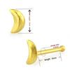 KODY PIERCING Ювелирные изделия для пирсинга из 9-каратного золота, булавка для носа с шаром в форме полумесяца - качественный пирсинг