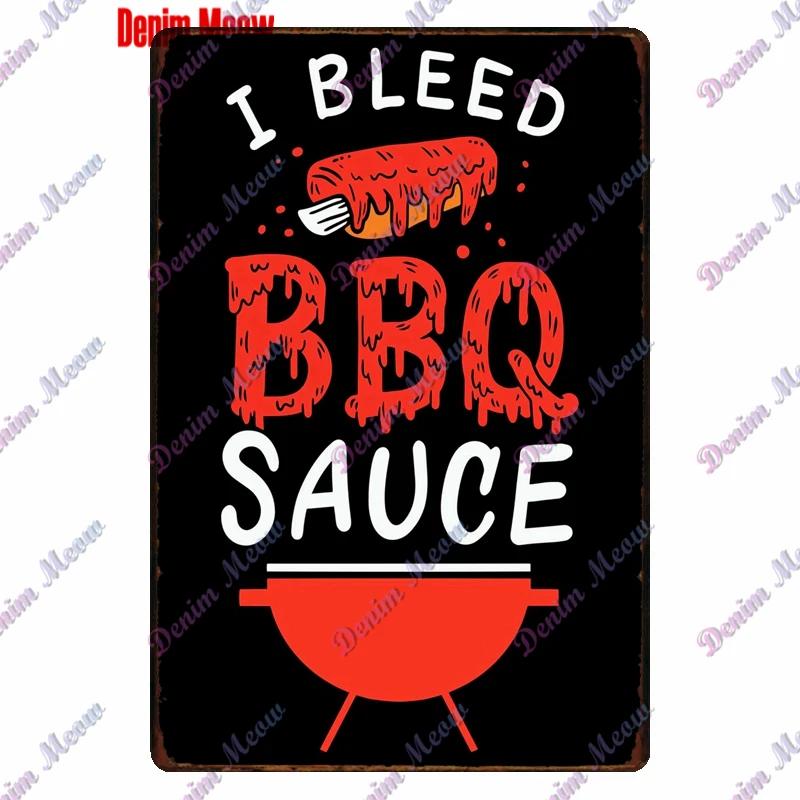 Ретро Металлическая Табличка для Вечеринки Барбекю Папина Зона BBQ Время Гриля Настенное Искусство Постер для Бара Паба Кухни Домашний Декор WY