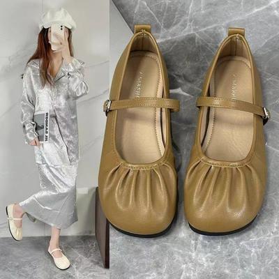 Французский Вечерний Ветер Серебряные Туфли Мэри Джейн 2025 Новые Летние Темпераментные Сказочные Туфли Бабушки Плоские Балетки