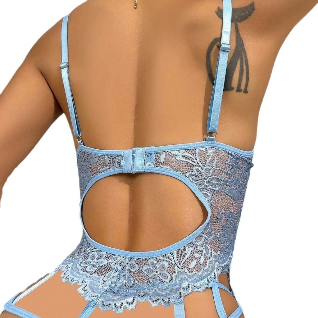 Big Size Lace Sexy Lingerie Set Transparent Lace Erotic Underwear Lingerie Sexy Hot Erotic Sleepwear Sexy Bra Set And Garter Set