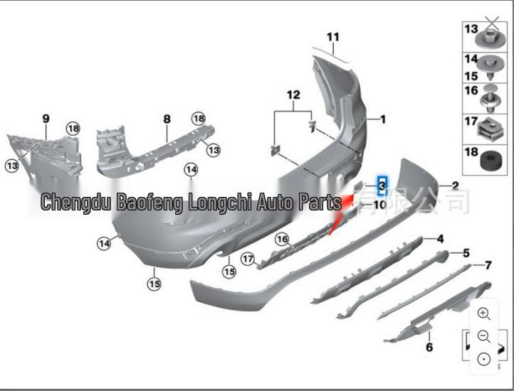 BMW X3 G08 Rear Bumper Tow Hook Cover 51127498525