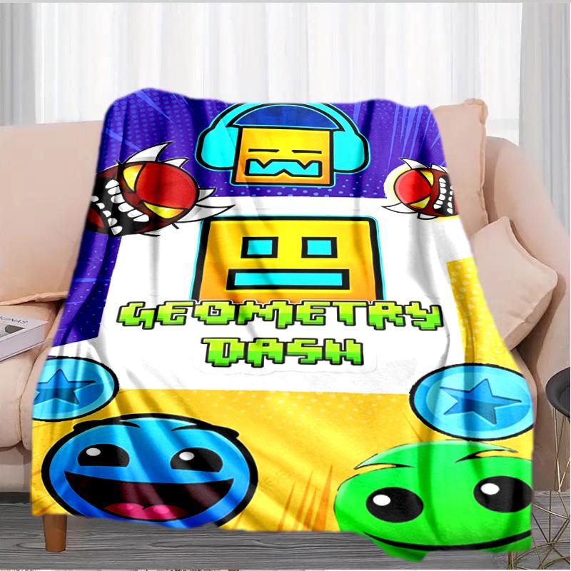 Geometry Dash: Dance To The Beat Blanket Suitable for Sofas, Beds, Offices, And Camping - Perfect Gift for Halloween Christmas