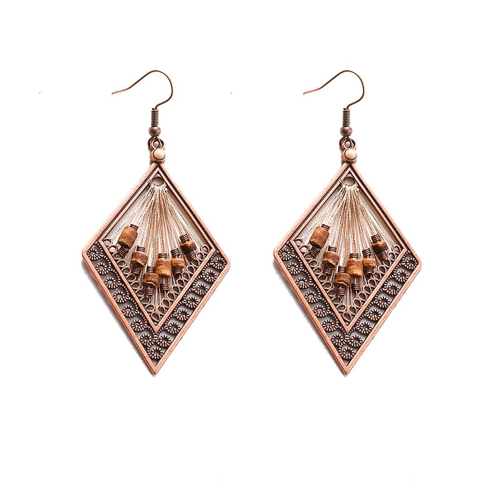 Винтажные богемные плетеные серьги с кисточками в нишевом лесном стиле