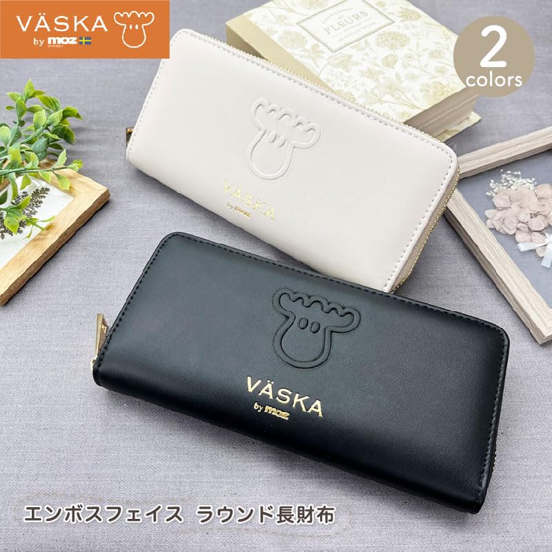 K-PARTS VASKA от moz Круглый кошелек-клатч с тиснением, Кошелек moz VASKA с лосем, Многофункциональный длинный кошелек с отделениями для карт, Идеальный подарок для