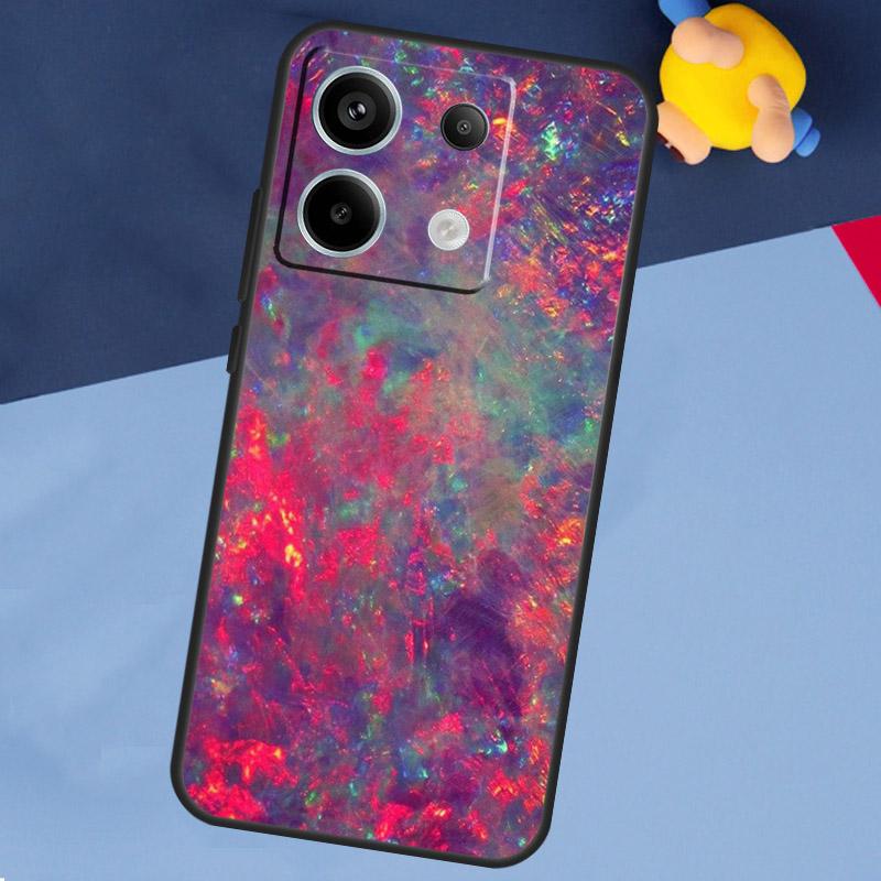 Иридийный чехол с опаловым камнем для Xiaomi Redmi Note 13 Pro Plus Note 9 10 11 12 Pro 9S 10S 11S 12S 10C 12C 13C Coque