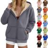 Women Hooded Jacket Casual Zipper Cardigan Loose Sweatshirt Long Sleeve Fashion