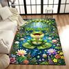 1PC Custom Name Frog Pond Theme Floor Mat Ideal for Living Room, Game Rooms, Office, Bedroom,Floor Mat Playful Design