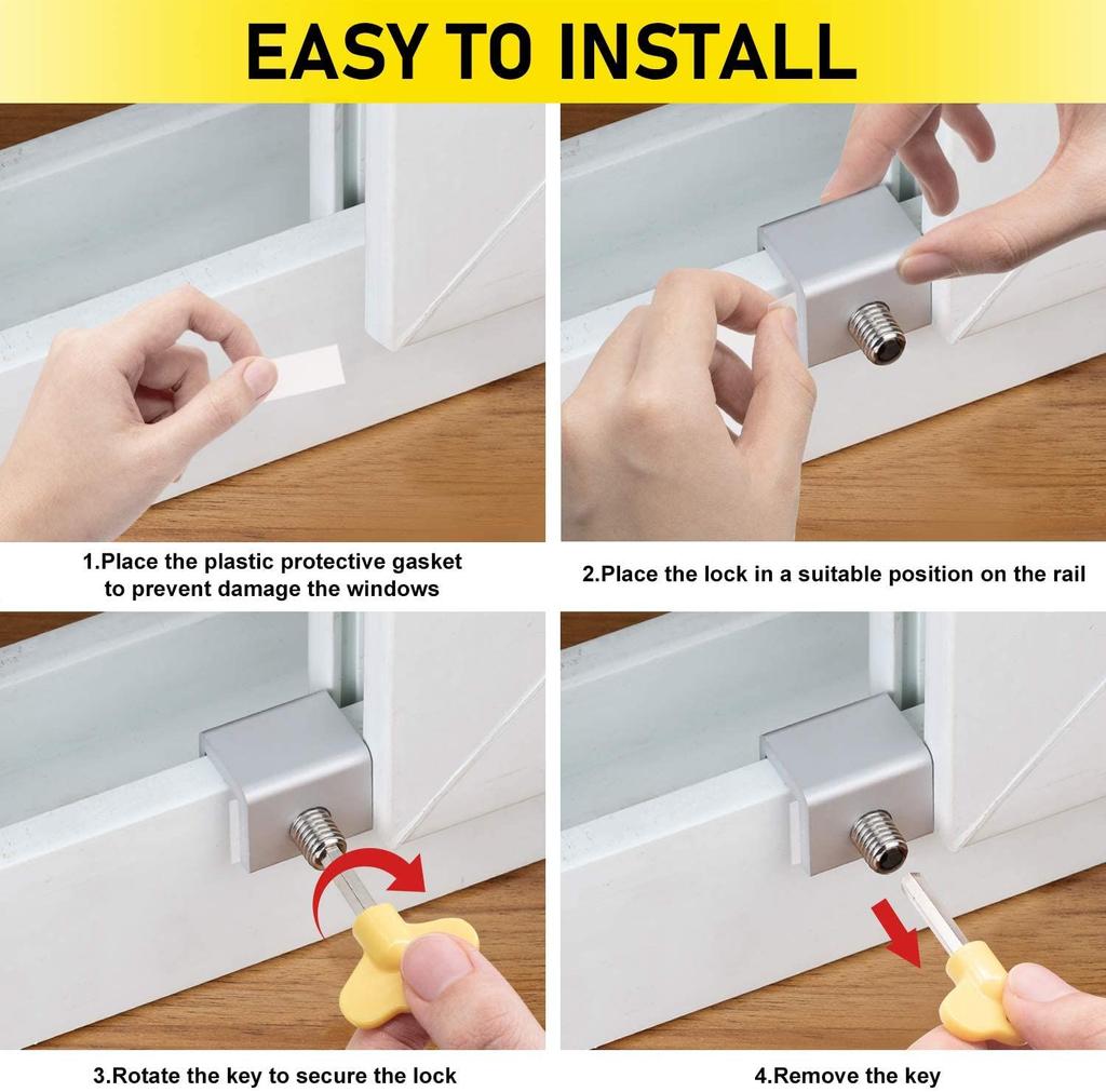 Baby Safety With Keys Security Lock Window Stoppers Window Safety Lock Sliding Window Locks