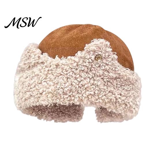 Cozy Thermal Winter Cat Ear Sherpa Fleece Hat for Women, Windproof Protection Fluffy Women Hat, Thick Warm Fuzzy Skull Cap Outdoor Cycling Autumn