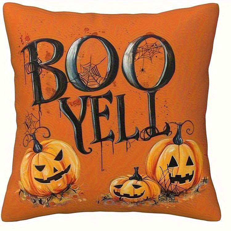 Boo Yell Pumpkin Halloween PillowcaseSuitable for living room bedroom sofa decorative cushion cover pillow cover