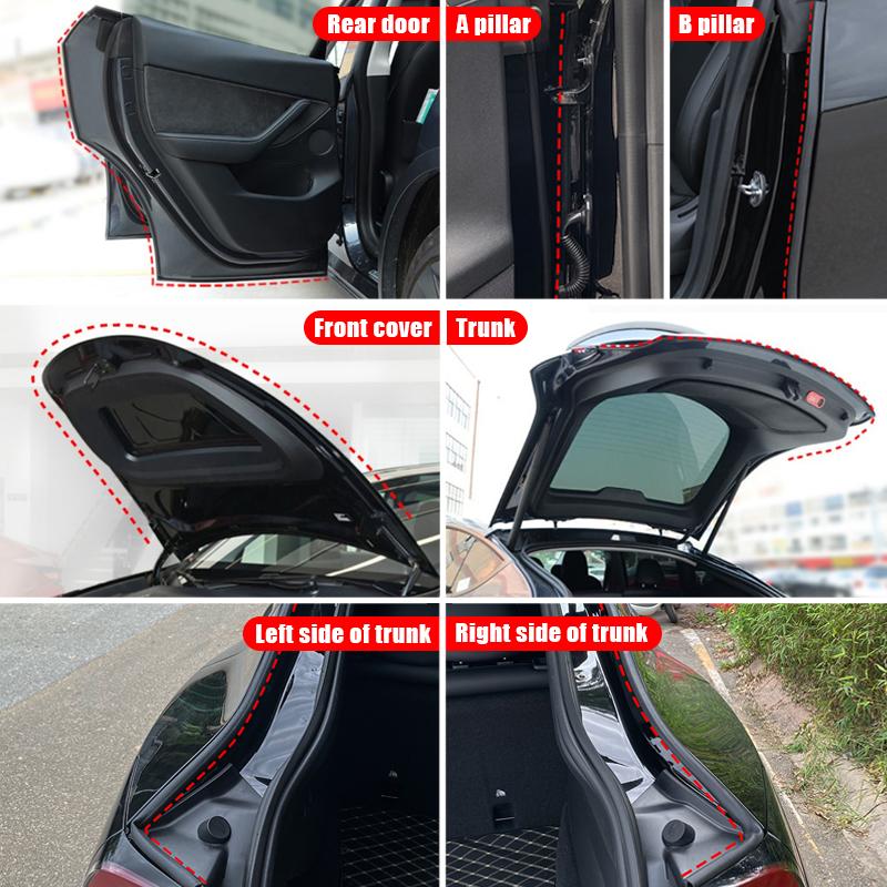 Для Tesla Model Y 2021 2022 2023 2024 2025 Защитная кромка дверного уплотнителя для автомобиля, защитные ленты для автомобильных багажников