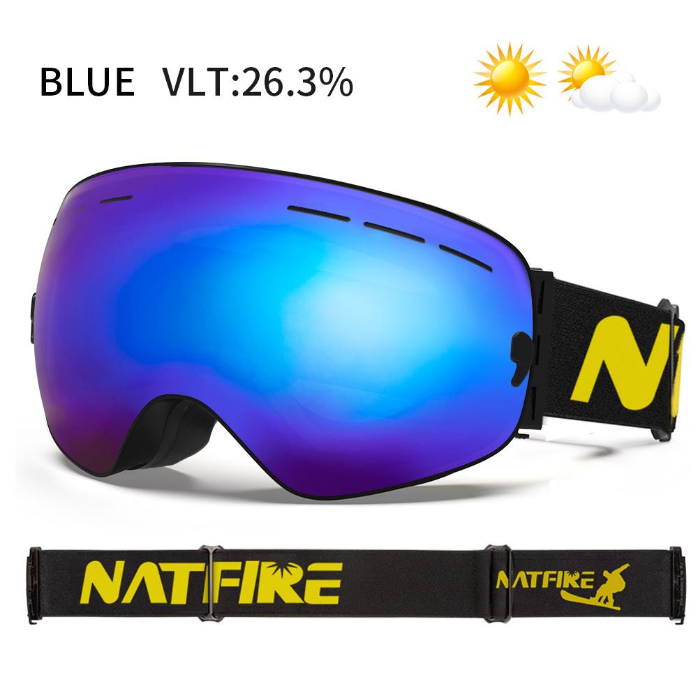 Ski Goggles Pro 100% UV400 Protection Anti Fog Interchangeable Lens Skiing Glasses Snowboard Snow Goggles for Men Women Natfire 7