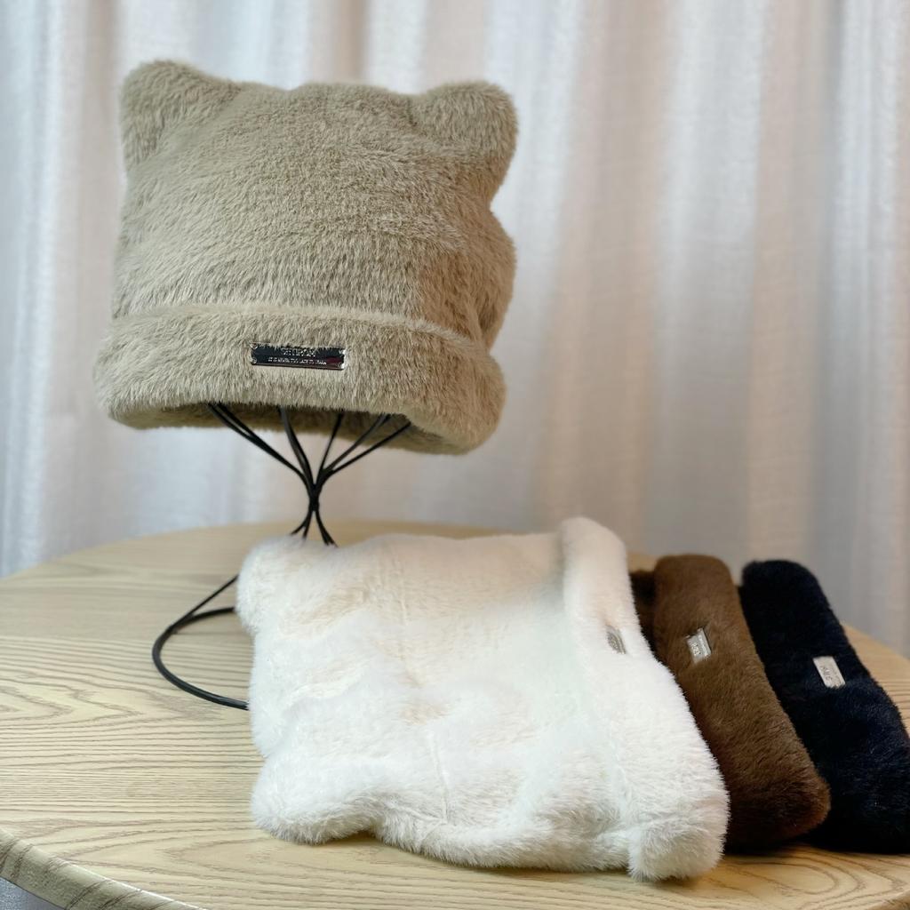 Новая шапка-медведь женская зимняя плюшевая теплая шапка-баотоу в корейском стиле модная вязаная шапка-панама теплая и ветрозащитная