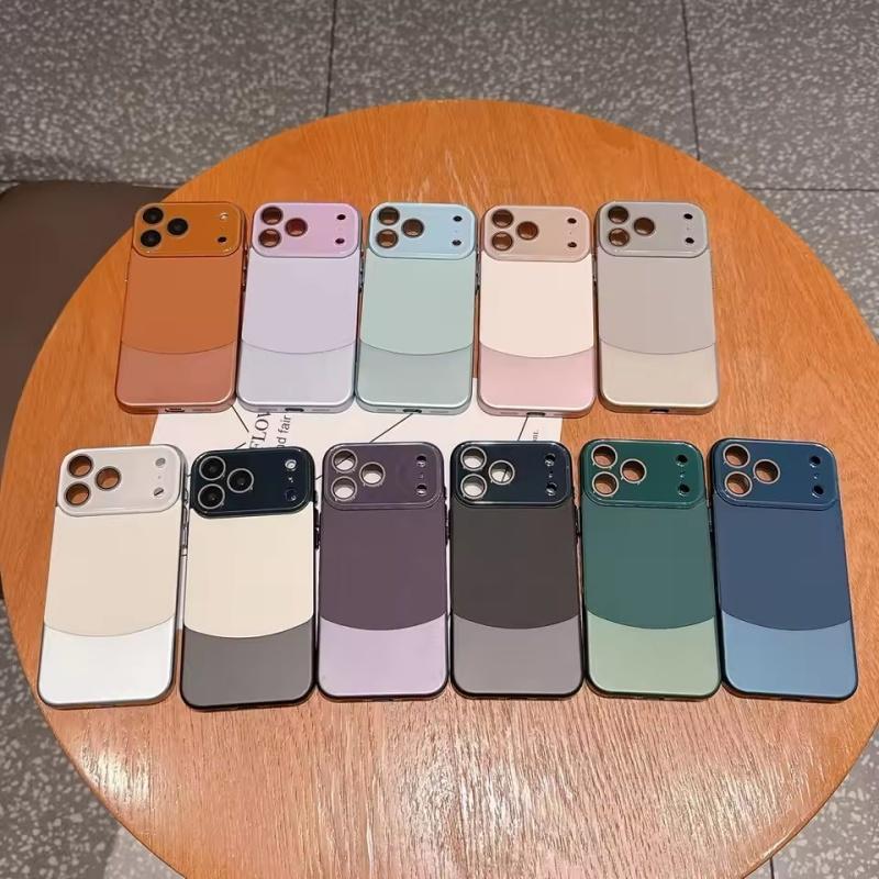 Двухцветный чехол из кожи наппа с узором личи для iPhone 17 Pro Max 17 Pro Air 16 Plus 15 14 13 12 11 Pro Защитная крышка для объектива
