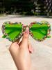 Candy Sprinkle Heart Shaped Sunglasses Novelty Design Fashion Eyewear for Street Style and Photo Booth Props KJ191