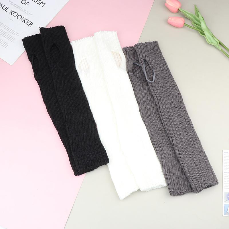 Y2K Winter Leg Warmers Fluffy Goth Accessories Gothic Lolita Knit Long Socks Women Legs Warmers Lady Sock Gothic Stylish Legging