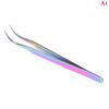 1Pc Multicolor  Stainless Steel Eyelashes Tweezers Curved Straight For Eyelash Tongs False Clip Professional For Lashes Extension Tools