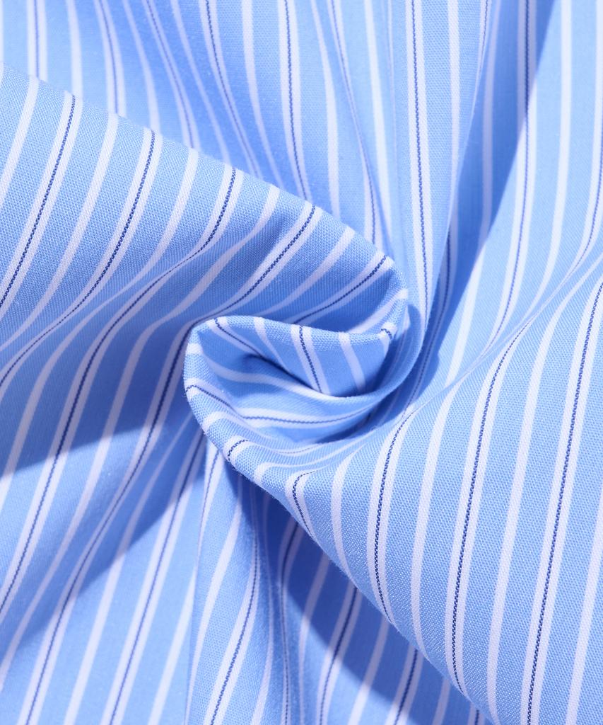 OTHERFITS Striped Marine Crop Shirt (Sky Blue)