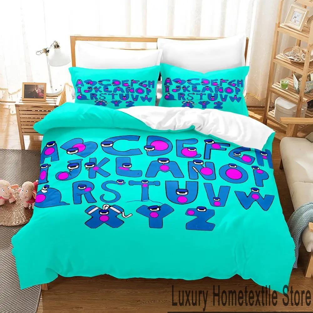 3D Принт Мультяшный Алфавит Лор от А до Я Постельный Комплект Мальчики Девочки Полуторный Двуспальный Кингсайз Пододеяльник Наволочка Кровать Мальчики Взрослый
