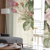 Pink Rose Vintage Tulle Window Curtain For Living Room Modern Sheer Curtain For Bedroom Kitchen Drapes Custom