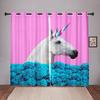 Смешные креативные животные лошади птицы рыбы розовые жуткие оконные шторы для детей спальня гостиная зал украшения кухни драпировка