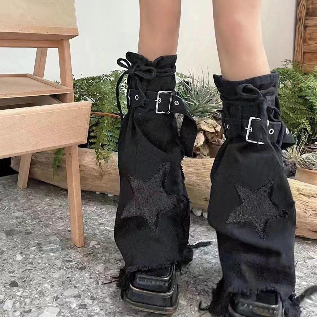 Скелетные сетчатые гетры до бедра: Носки с клёшем и сборками в стиле тёмной субкультуры