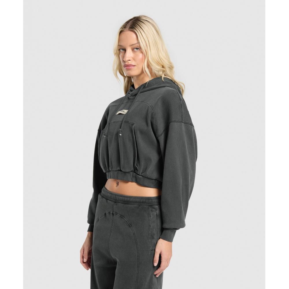 Gymshark Толстовка с капюшоном Rest Day Ribbed Asphalt Grey B1c4e Gc02